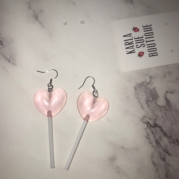 Heart Shape Lollipop Earrings - Picture 4 of 7
